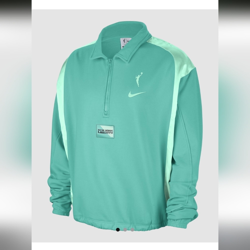 New Nike WNBA New York Liberty Fleece Quarter-Zip Pullover Mint Green Women's M